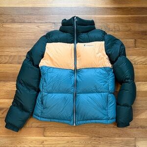 Cotopaxi Multicolor Puffer Jacket - Green, Orange, Blue